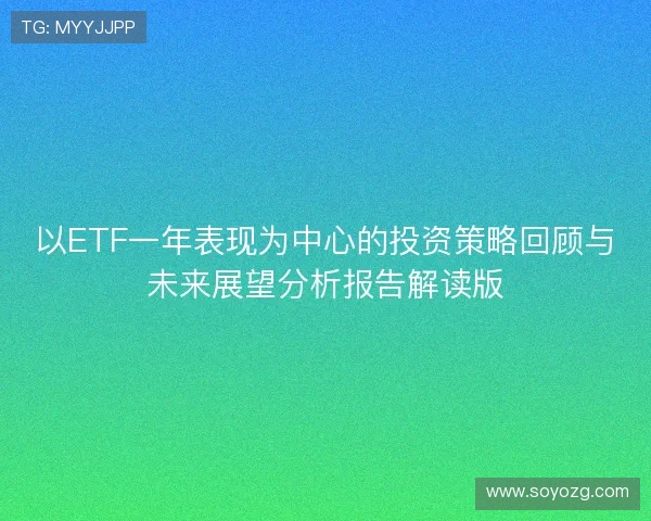 以ETF一年表现为中心的投资策略回顾与未来展望分析报告解读版 以ETF一年表现为中心的投资策略回顾与未来展望分析报告解读版